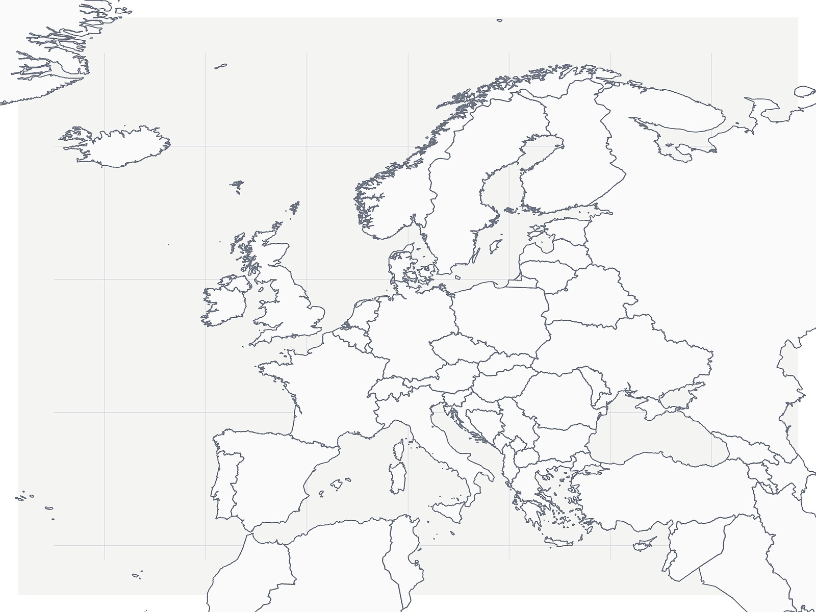 Minimal paper-style map of Europe